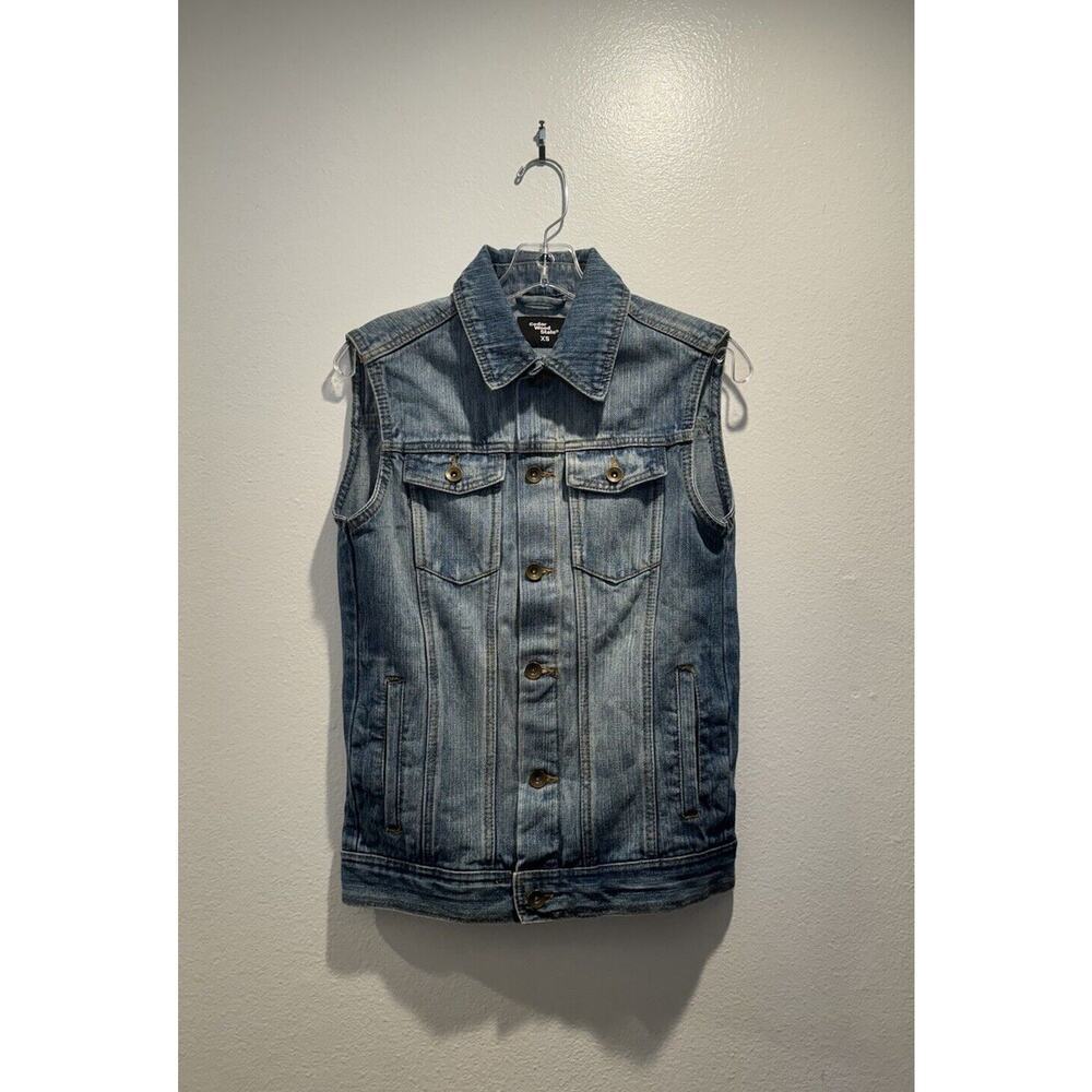 Cedar Wood‎ State Size XS Sleeveless Denim Vest Trucker Festival Hipster Layer